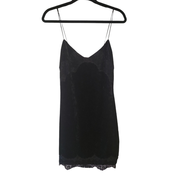 Guess velour/velvet bodycon dress mini dress square neck black night out - Picture 8 of 9